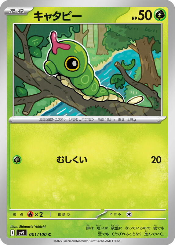 Caterpie Japanese card