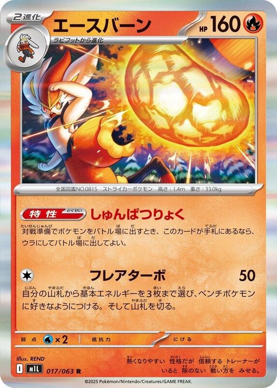 Cinderace Japanese card