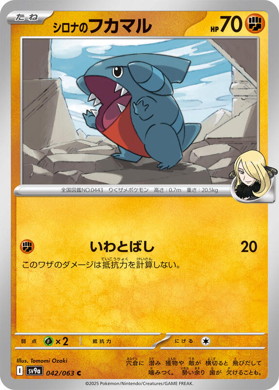 Cynthia's Gible Japanese card