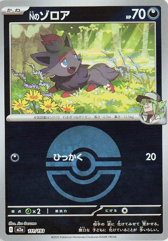 N's Zorua (Poke Ball Pattern) Japanese card