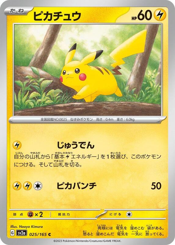Pikachu Japanese card
