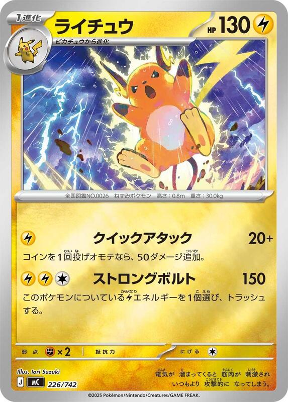 Raichu (Mirror Holo) Japanese card