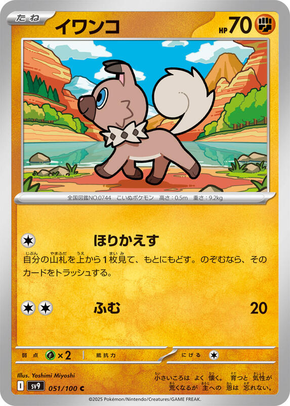 Rockruff Japanese card