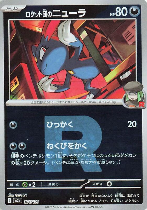 Team Rocket's Sneasel (Team Rocket Pattern) Japanese card