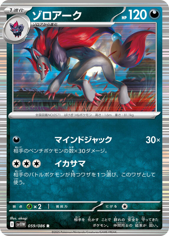 Zoroark Japanese Pokémon card